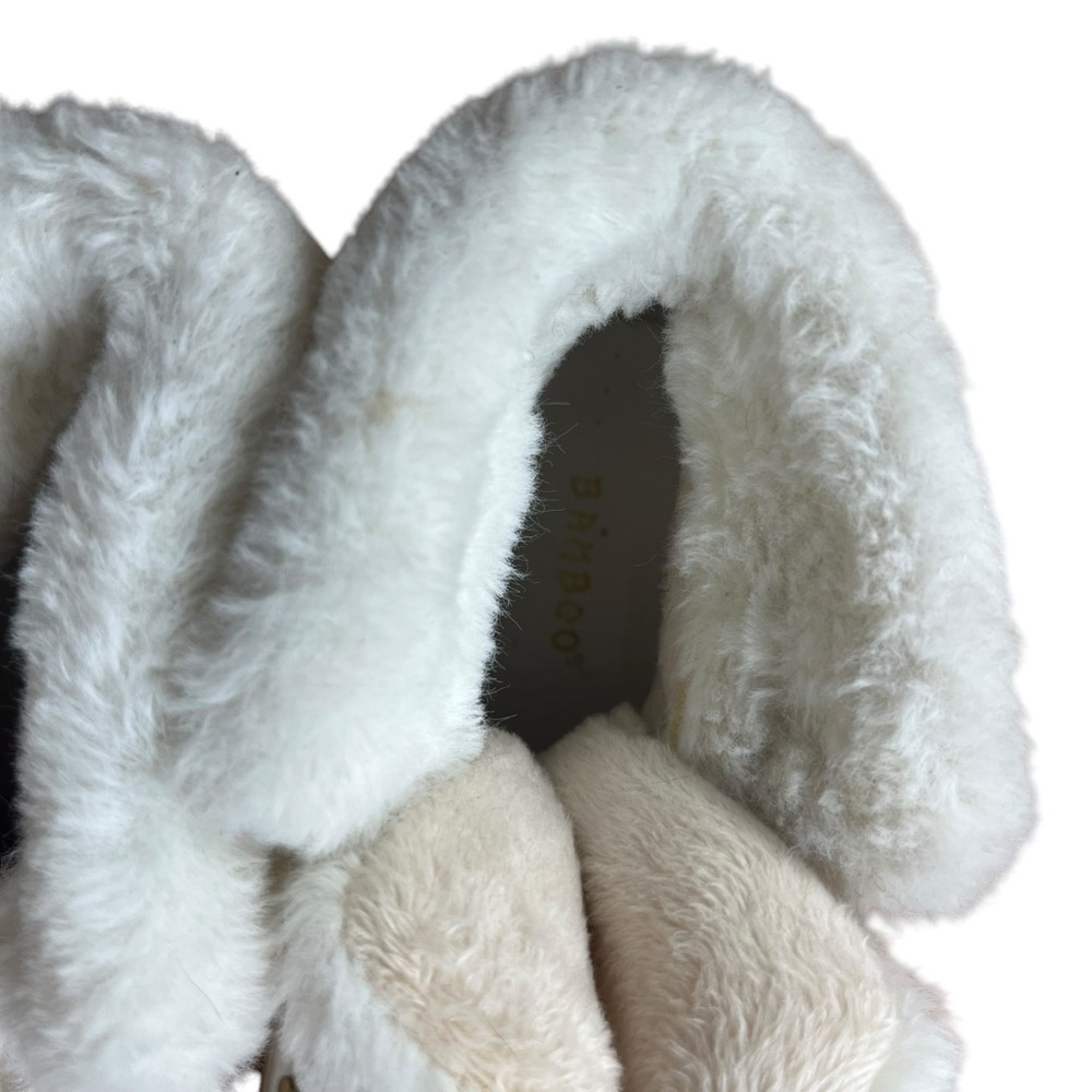BAMBOO White Lace-Up Fur Winter Boots - Picture 3 of 10